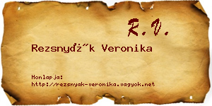 Rezsnyák Veronika névjegykártya